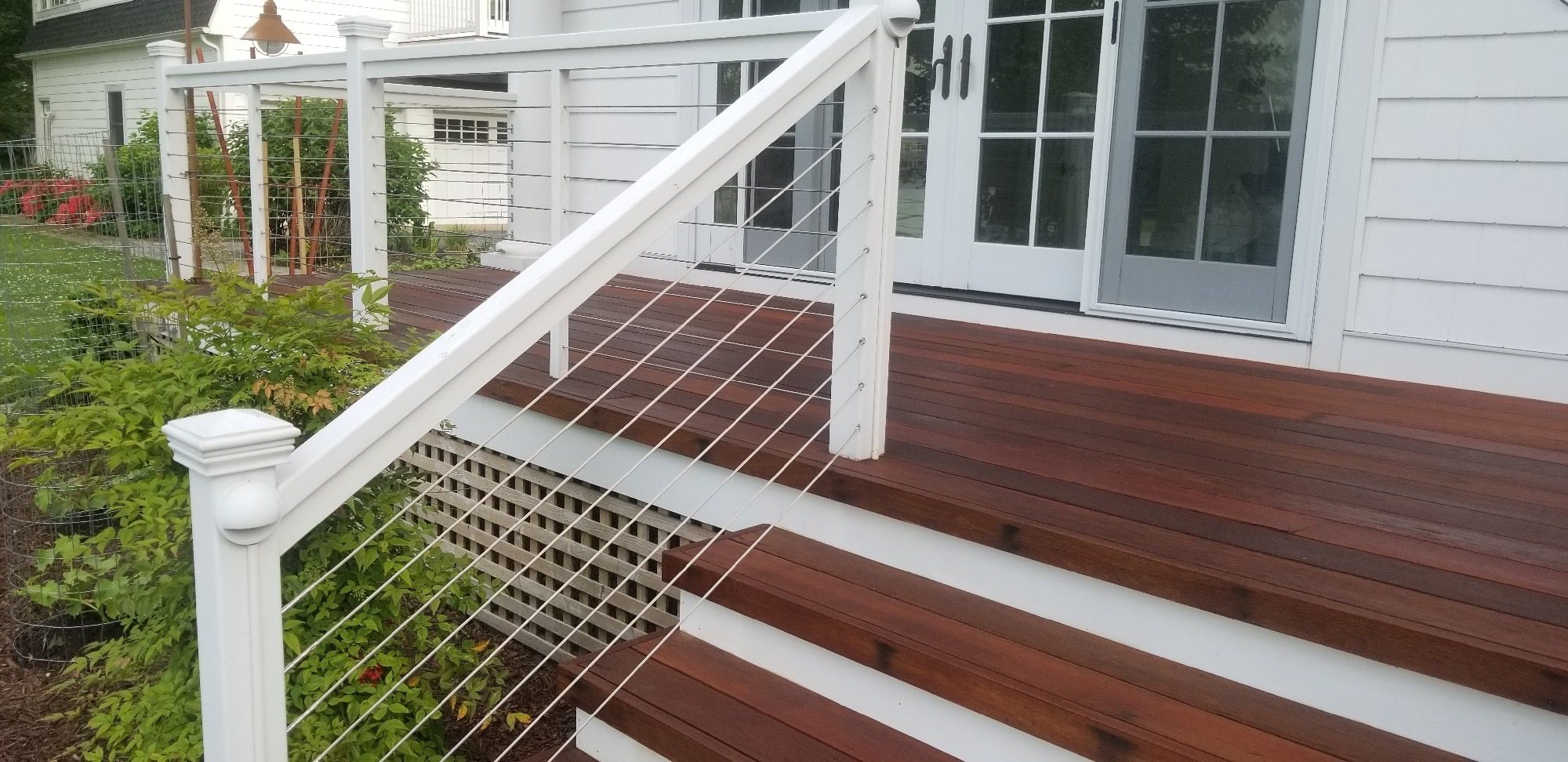 deck restoration with minimalistic railing